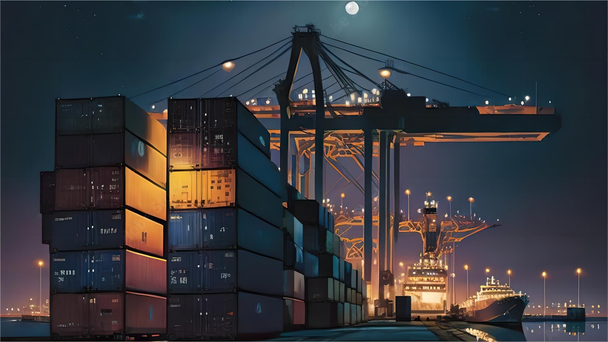 40GP container being loaded with furniture at a Chinese port for shipment to Georgia