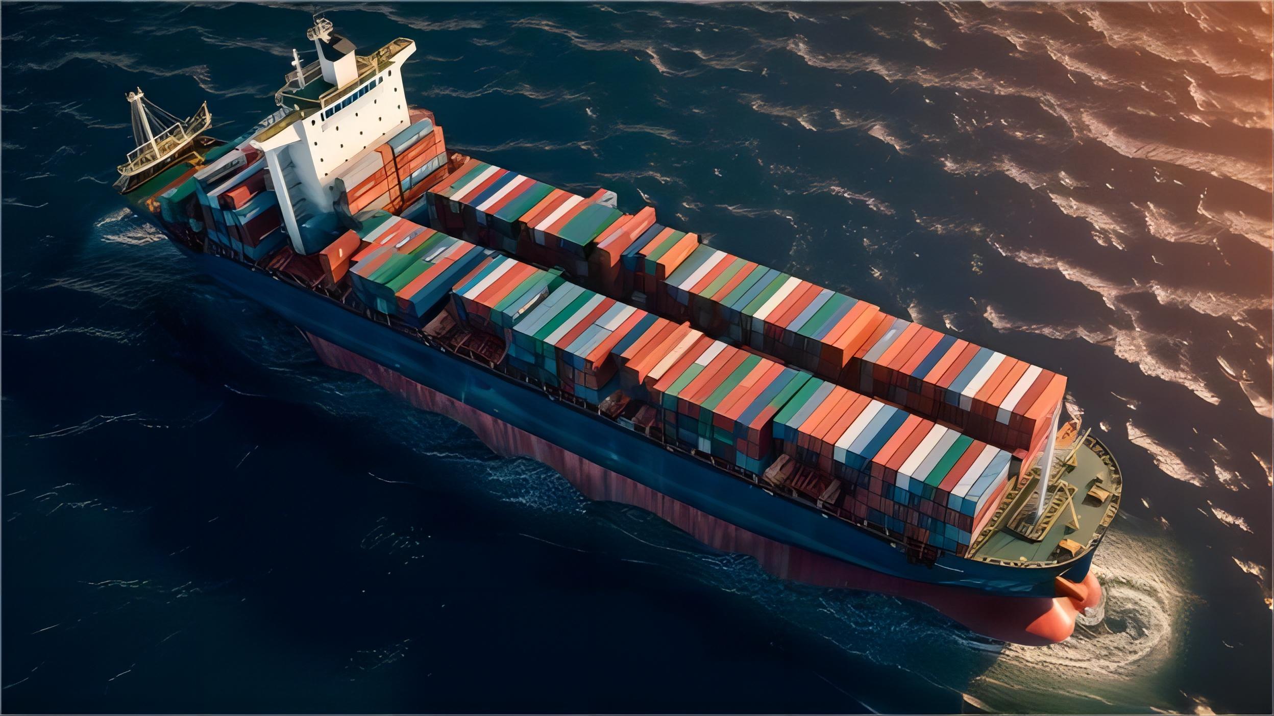 Map showing the sea freight route from China to Norway