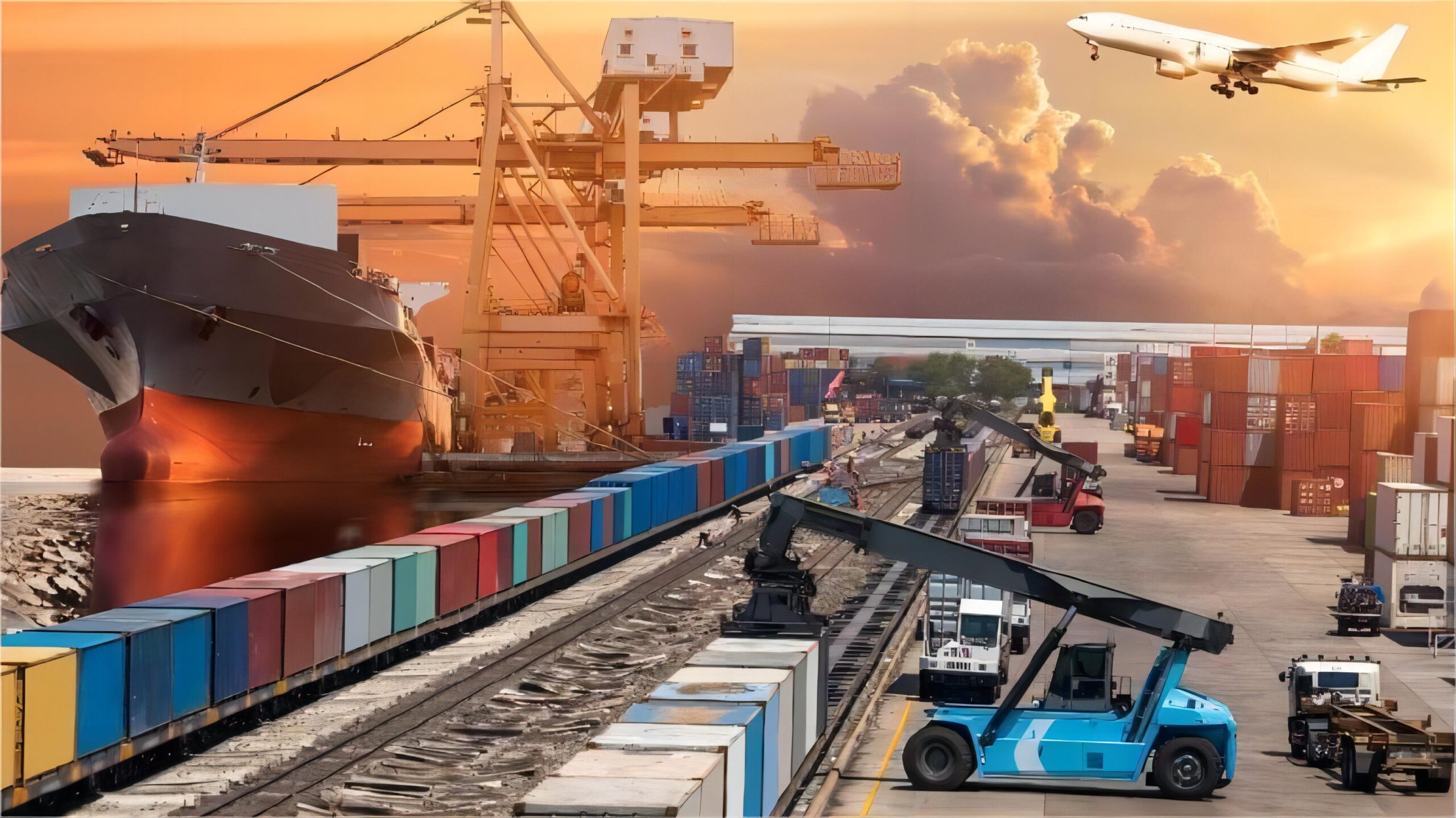 Freight truck delivering a full container in Chicago