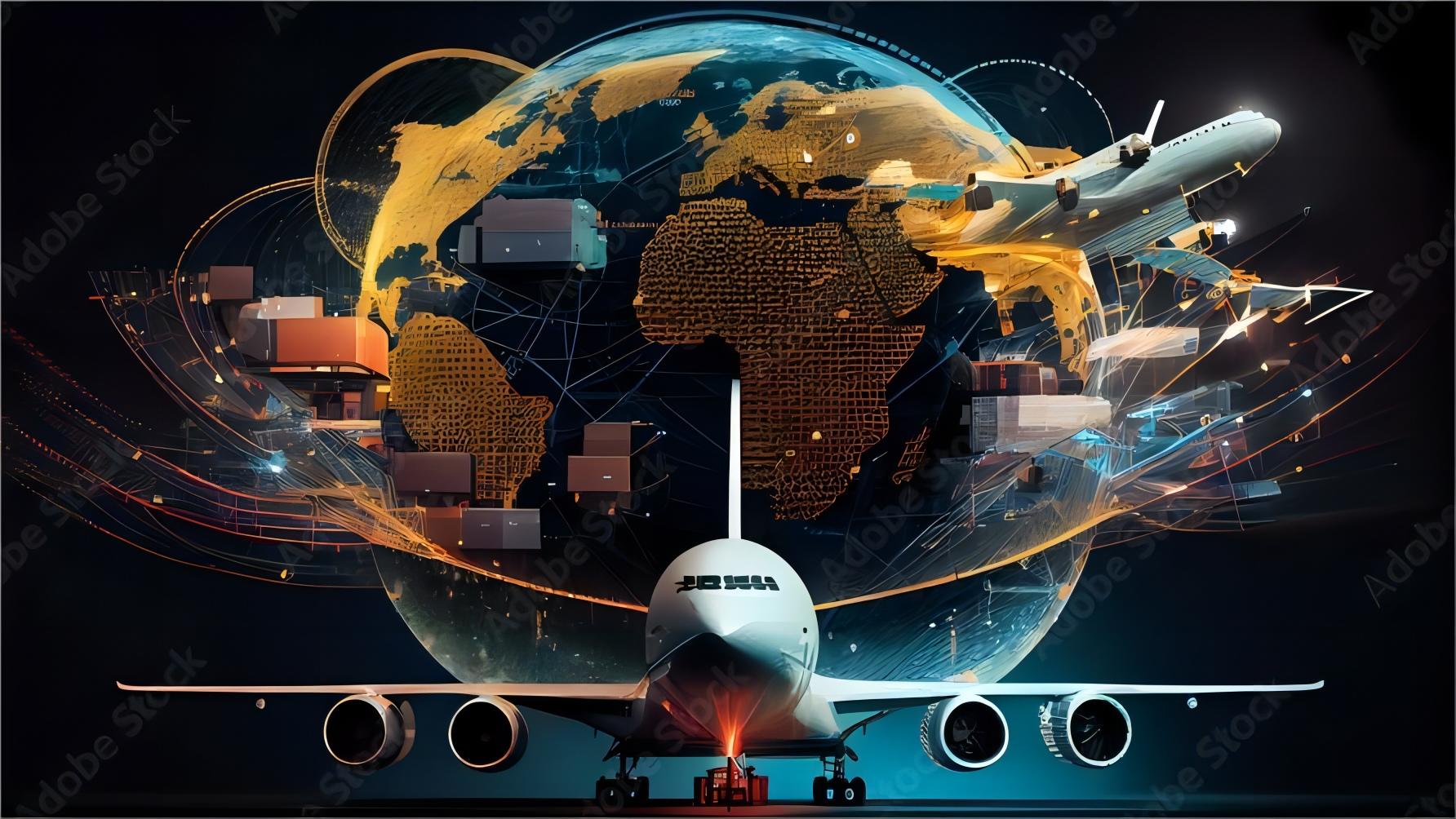 Global logistics network map showing routes from China to Sweden