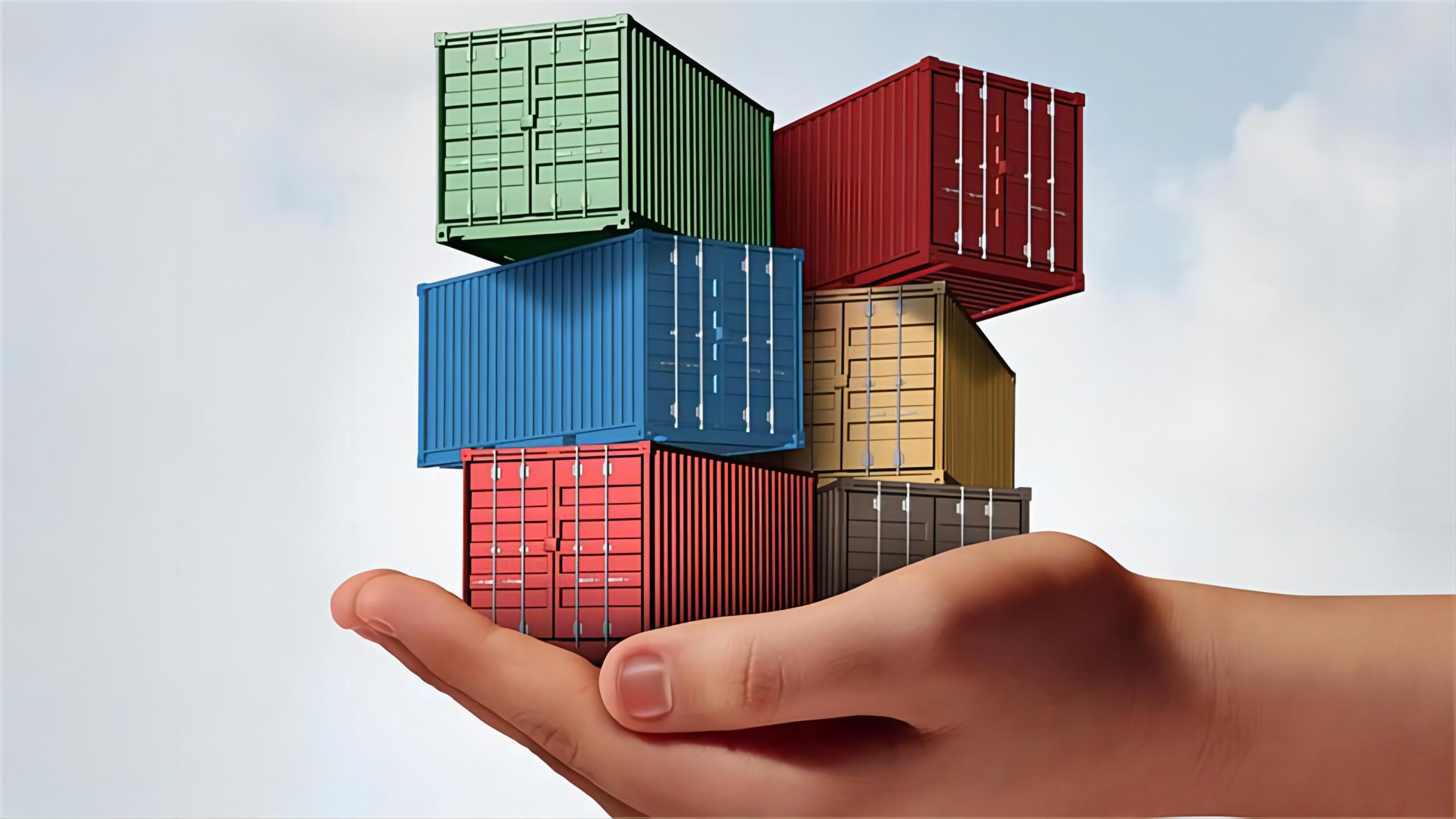 Logistics professional checking documentation for a 20ft container shipment