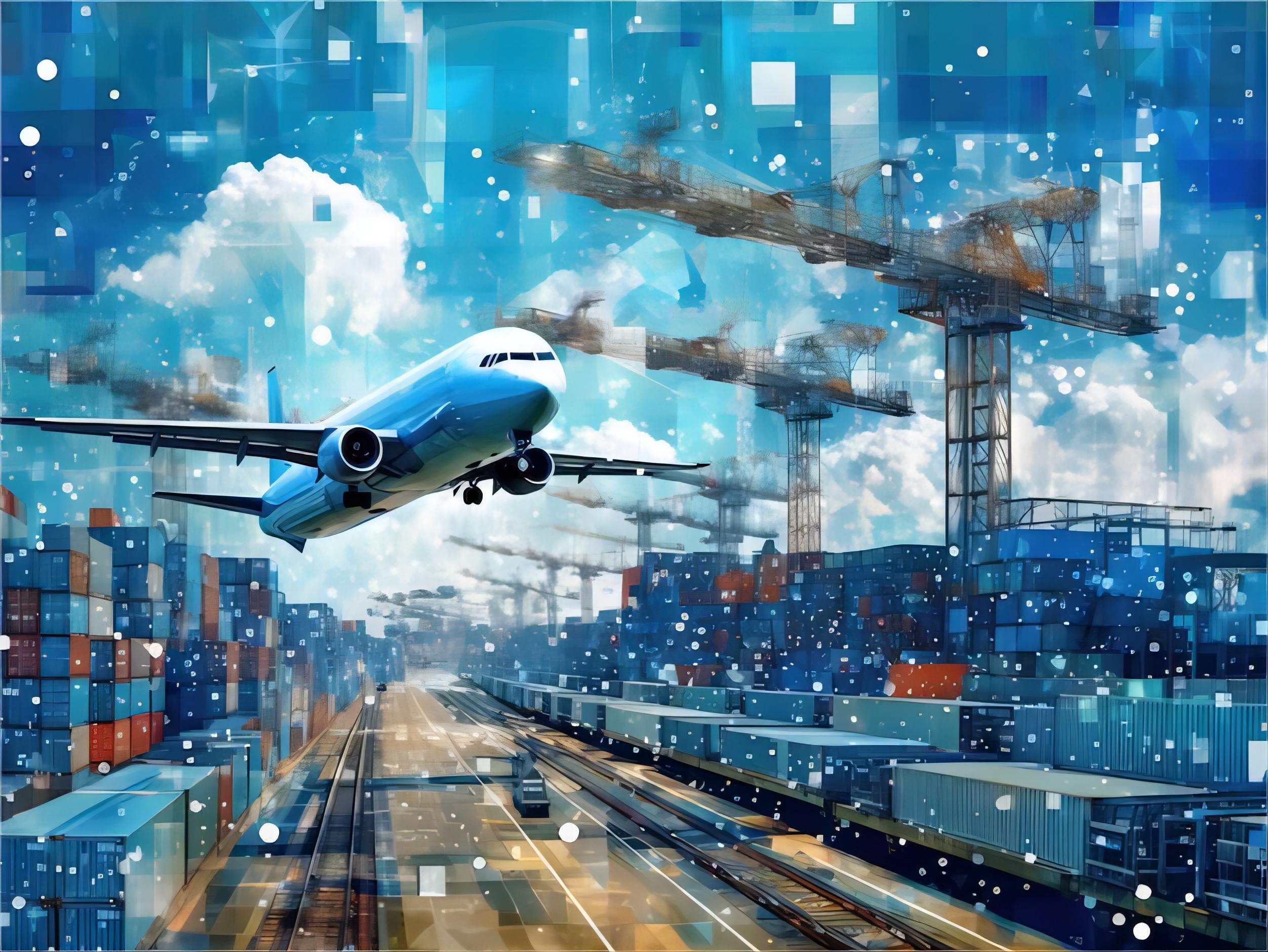 Stacked colorful 40GP containers at a busy port in China