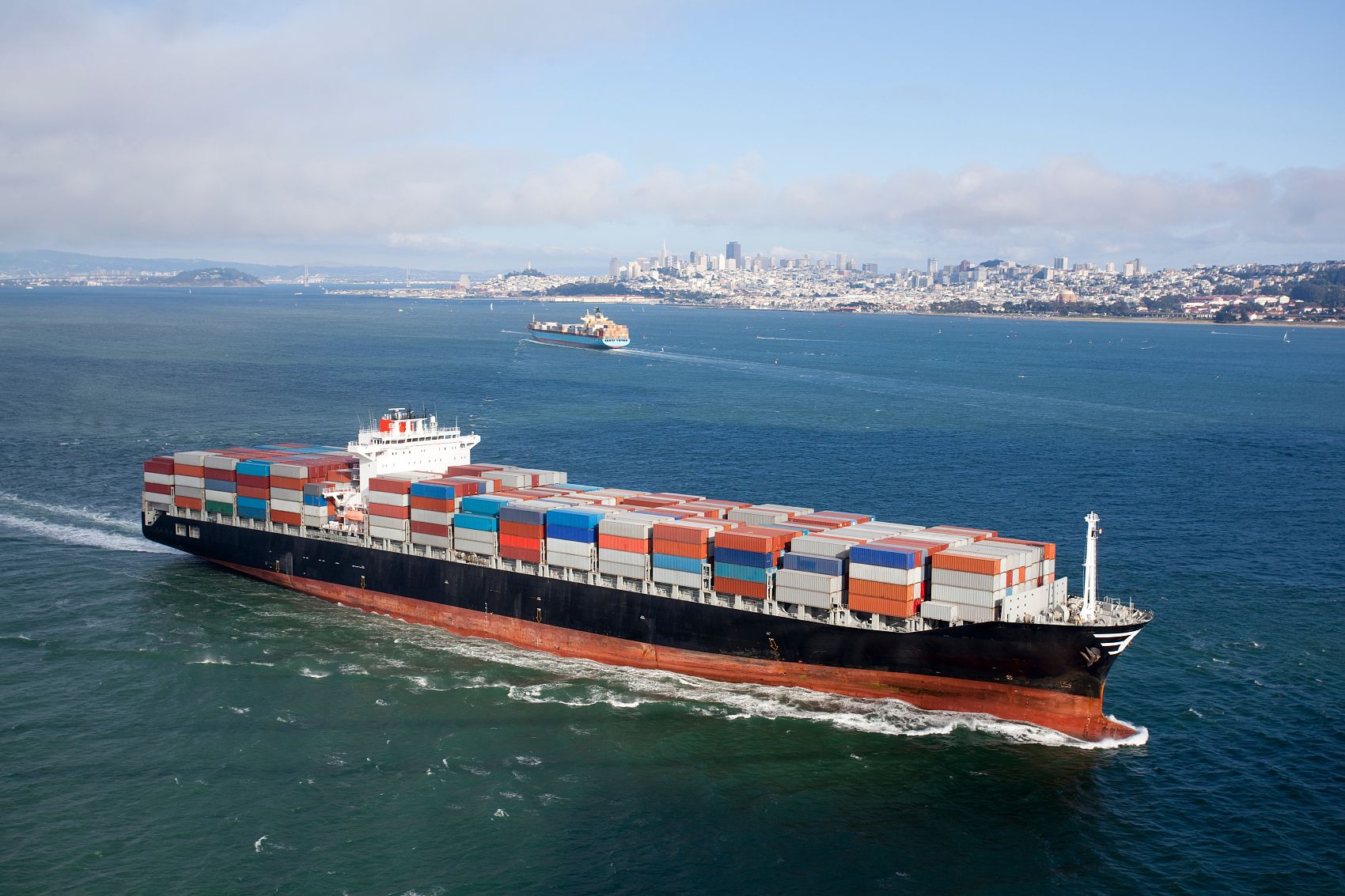 Logistics professional checking container space availability on a digital dashboard
