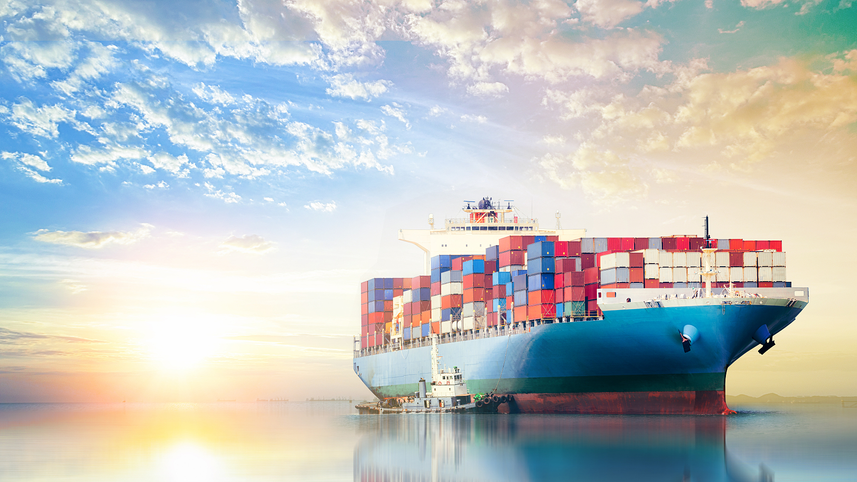 Full container load of lighting fixtures being loaded at a Chinese port