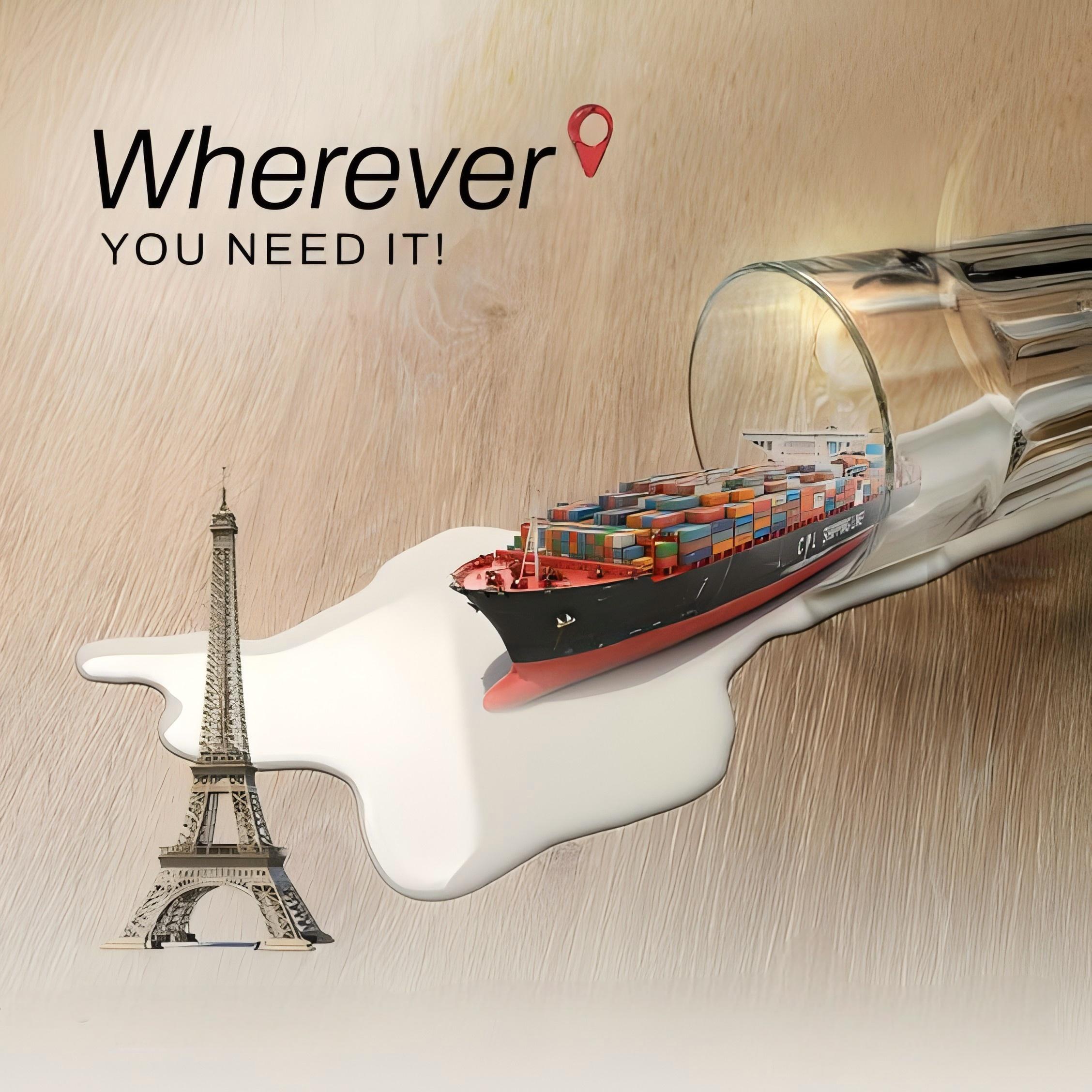 Logistics map showing sea freight routes from China to Gothenburg Sweden