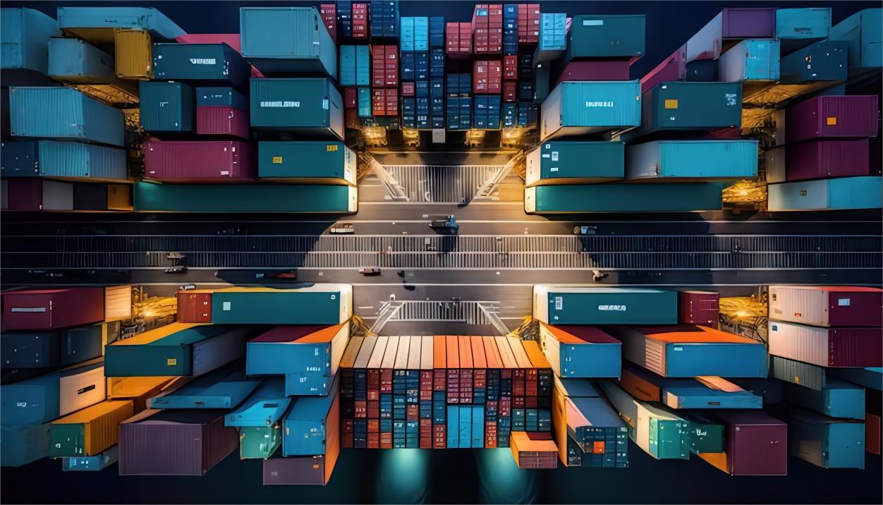 Cargo ship transporting hardware tools across the ocean