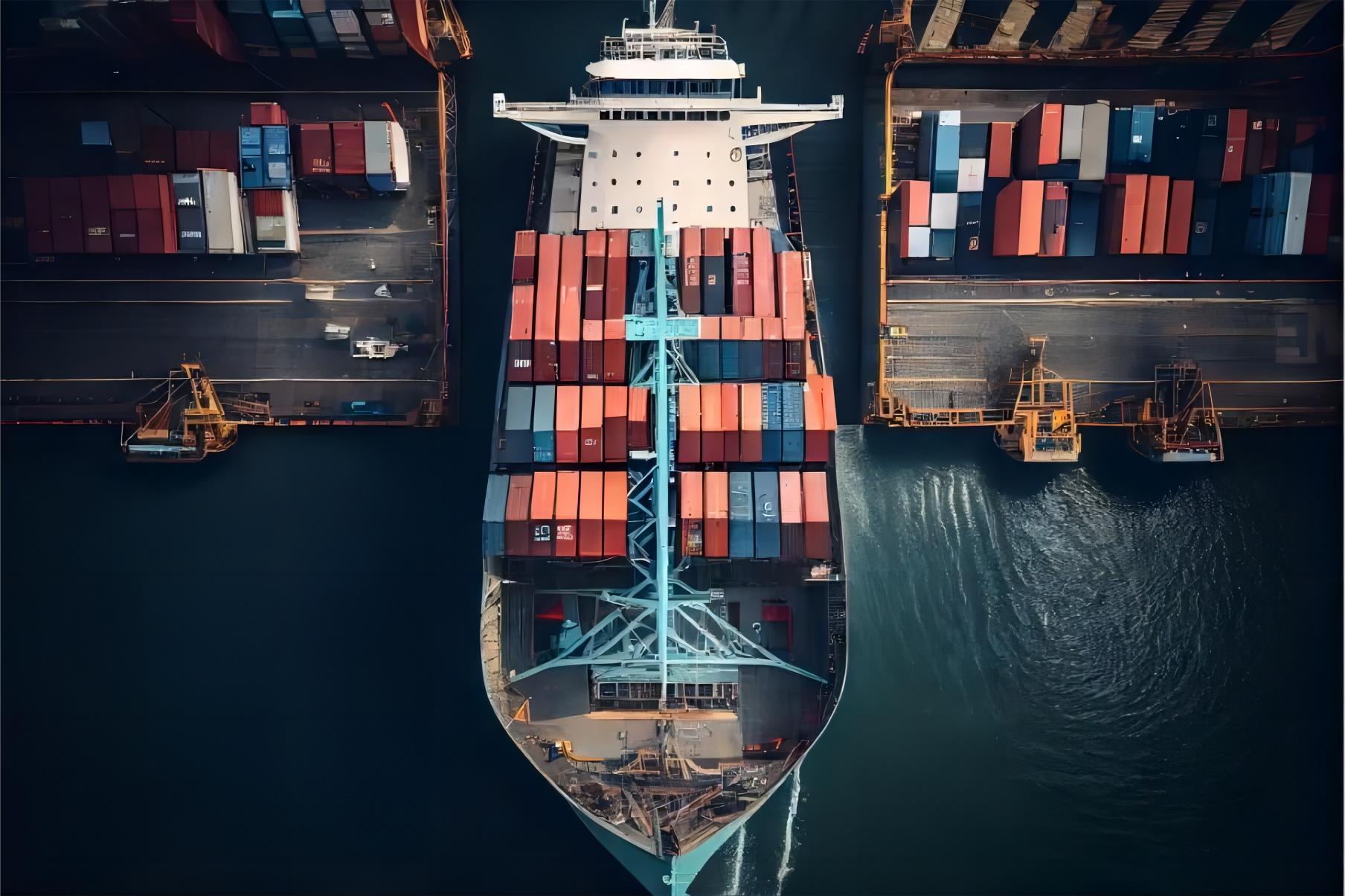 Digital interface showing real-time container tracking data