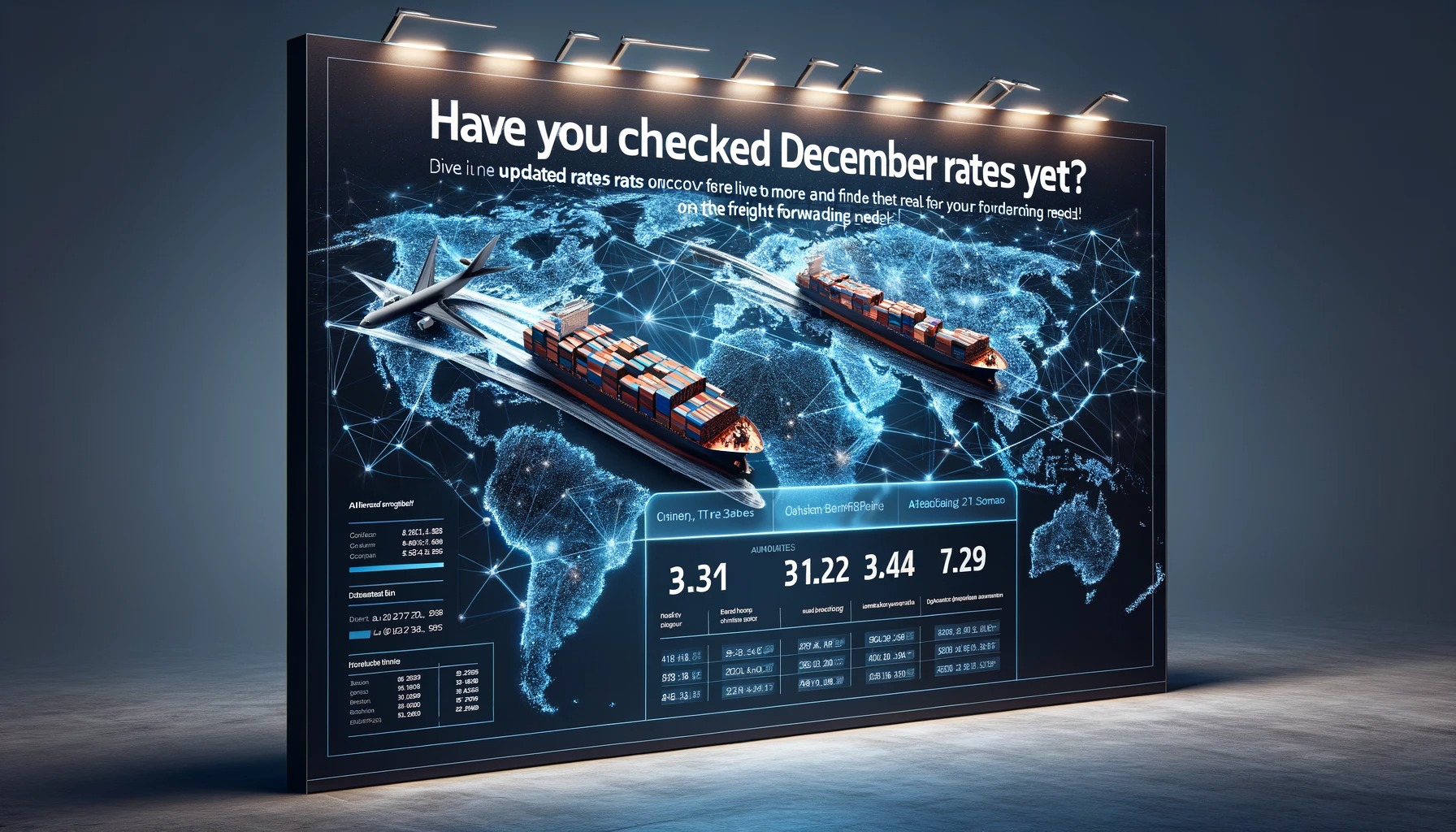 Digital interface showing real-time Reefer FCL tracking data for toy shipments
