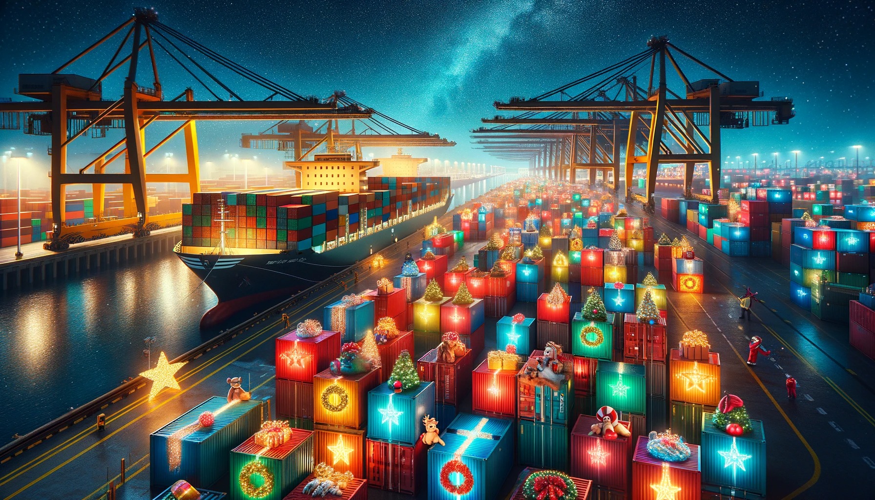 Refrigerated shipping container being loaded at a Chinese port