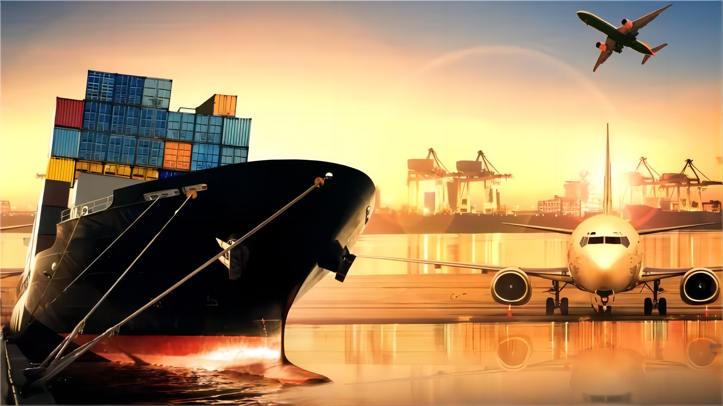 Air freight cargo plane loading goods for transport to Germany