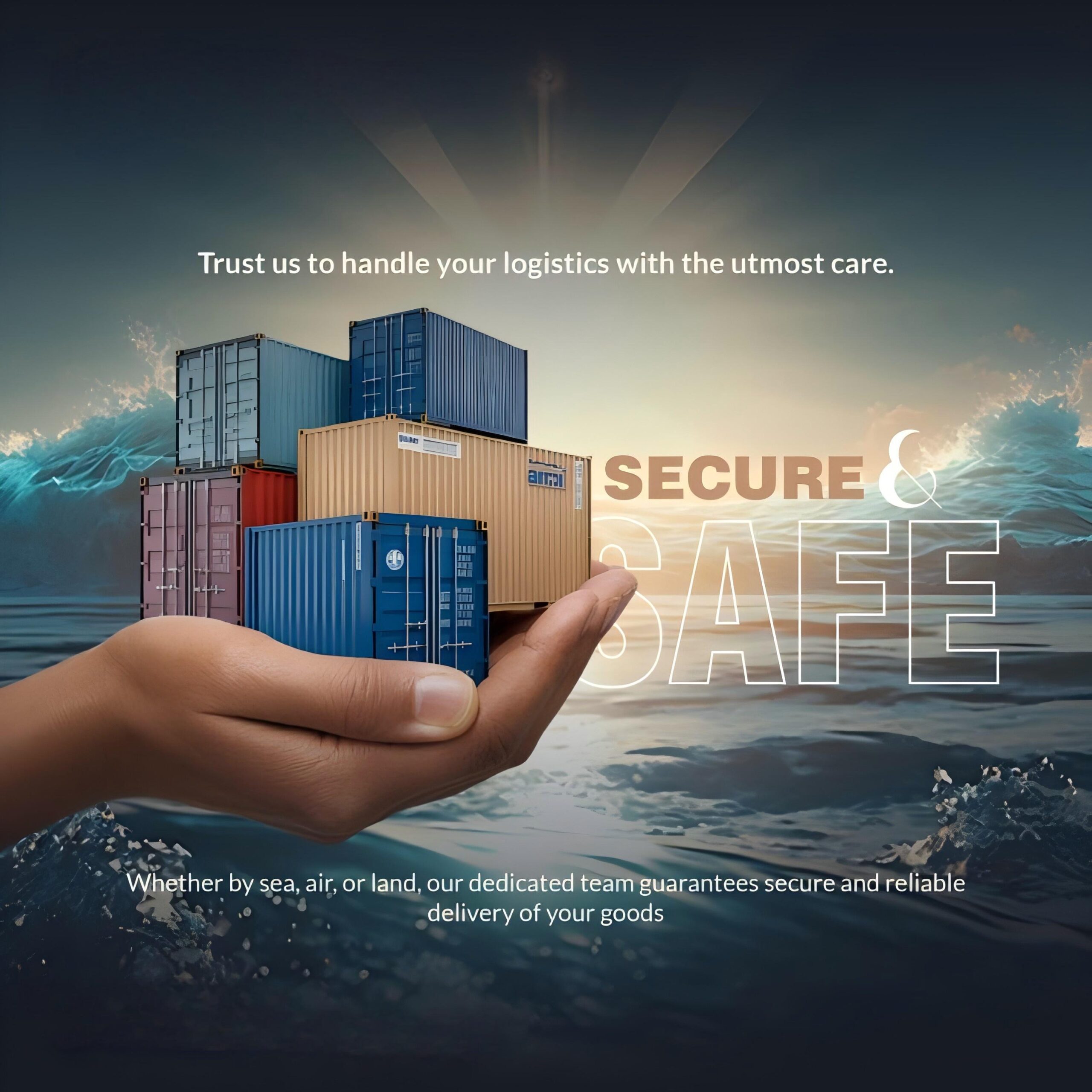 Cargo ship transporting containers from China to France