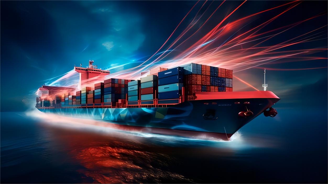 Container loading process at a busy shipping port