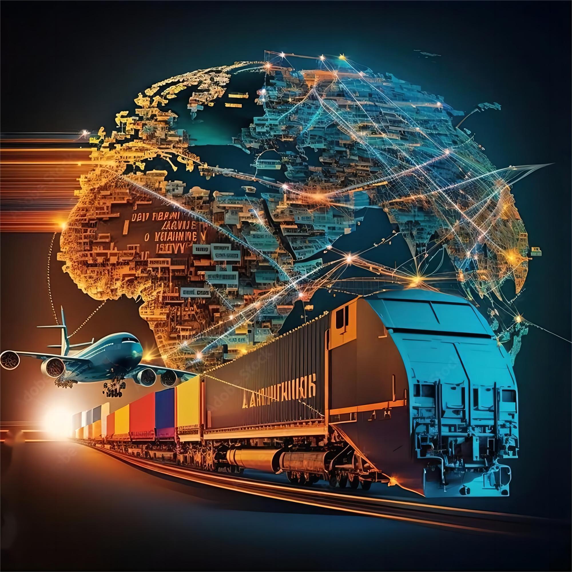 Air cargo logistics operations in a modern airport warehouse